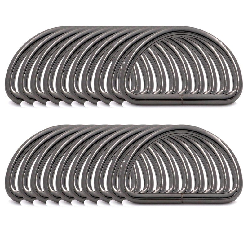 BIKICOCO Metal D-Rings Buckle, 1-1/2 Inch Non-Welded for Webbing Sewing DIY - Gunmetal - Pack of 20 - Image 1